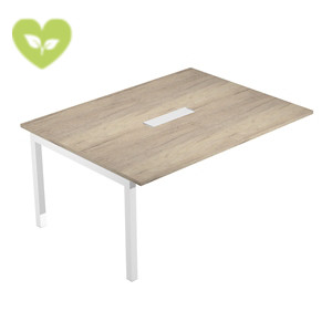 Linea Wood Modulo aggiuntivo per tavolo riunioni, 160 x 120 x 72,5 cm, Piano Rovere Canadian, Gamba metallica Bianco Linea Wood Modulo aggiuntivo per tavolo riunioni, 160 x 120 x 72,5 cm, Piano Rovere Canadian, Gamba metallica Bianco