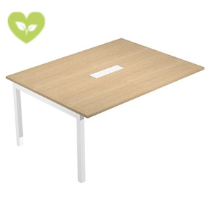 Linea Wood Modulo aggiuntivo per tavolo riunioni, 160 x 120 x 72,5 cm, Piano Rovere, Gamba metallica Bianco Linea Wood Modulo aggiuntivo per tavolo riunioni, 160 x 120 x 72,5 cm, Piano Rovere, Gamba metallica Bianco