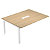 Linea Wood Modulo aggiuntivo per tavolo riunioni con gambe metalliche, 160 x 120 x 72,5 cm, Piano Rovere, Gamba Bianca - 1