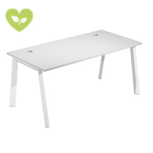Linea Wood Scrivania operativa, 120 x 80 x 72,5 cm, Piano Bianco, Gambe metalliche Bianco Linea Wood Scrivania operativa, 120 x 80 x 72,5 cm, Piano Bianco, Gambe metalliche Bianco
