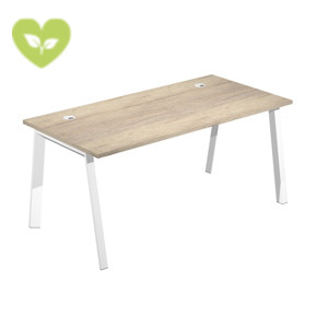 Linea Wood Scrivania operativa, 160 x 80 x 72,5 cm, Piano Rovere Canadian, Gambe metalliche Bianco Linea Wood Scrivania operativa, 160 x 80 x 72,5 cm, Piano Rovere Canadian, Gambe metalliche Bianco