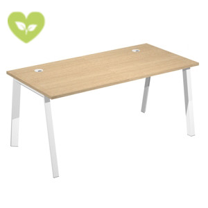 Linea Wood Scrivania operativa, 160 x 80 x 72,5 cm, Piano Rovere, Gambe metalliche Bianco Linea Wood Scrivania operativa, 160 x 80 x 72,5 cm, Piano Rovere, Gambe metalliche Bianco