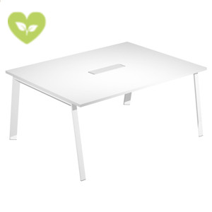 Linea Wood Tavolo riunioni, 160 x 120 x 72,5 cm,  Piano Bianco, Gambe metalliche Bianco Linea Wood Tavolo riunioni, 160 x 120 x 72,5 cm,  Piano Bianco, Gambe metalliche Bianco
