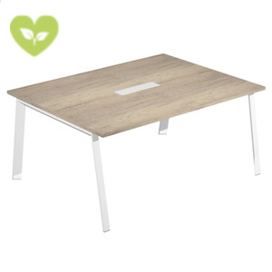 Linea Wood Tavolo riunioni, 160 x 120 x 72,5 cm, Piano Rovere Canadian, Gambe metalliche Bianco Linea Wood Tavolo riunioni, 160 x 120 x 72,5 cm, Piano Rovere Canadian, Gambe metalliche Bianco