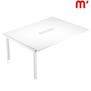 Linea Work Direction Modulo intermedio per tavolo riunioni rettangolare, 160 x 120 x 74,6 cm, Piano Bianco, Gamba metallica Bianca Linea Work Direction Modulo intermedio per tavolo riunioni rettangolare, 160 x 120 x 74,6 cm, Piano Bianco, Gamba metallica Bianca