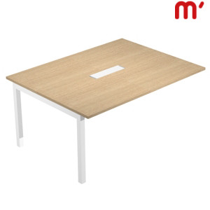 Linea Work Direction Modulo intermedio per tavolo riunioni rettangolare, 160 x 120 x 74,6 cm, Piano Rovere, Gambe metalliche Bianca Linea Work Direction Modulo intermedio per tavolo riunioni rettangolare, 160 x 120 x 74,6 cm, Piano Rovere, Gambe metalliche Bianca