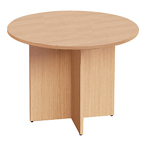 Linea Work Direction Tavolo riunioni rotondo con gambe croce, 100 x 73 cm, Rovere Linea Work Direction Tavolo riunioni rotondo con gambe croce, 100 x 73 cm, Rovere