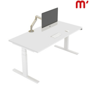Linea Work Ergo-System Scrivania regolabile in altezza, 140 x 80 x 70/120 cm, Piano Bianco, Gambe metalliche Bianche Linea Work Ergo-System Scrivania regolabile in altezza, 140 x 80 x 70/120 cm, Piano Bianco, Gambe metalliche Bianche