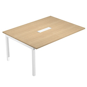 Linea Work Modulo intermedio per tavolo riunioni rettangolare, 160 x 120 x 73 cm, piano Rovere, gamba Bianca Linea Work Modulo intermedio per tavolo riunioni rettangolare, 160 x 120 x 73 cm, piano Rovere, gamba Bianca