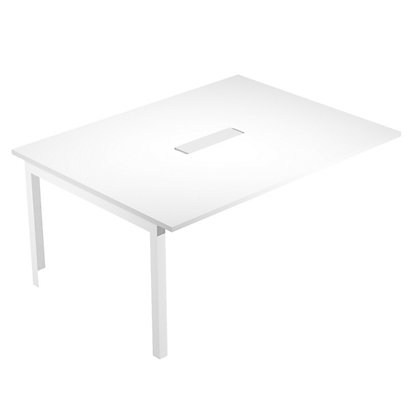 Linea Work Modulo intermedio per tavolo riunioni rettangolare, 160 x 120 x 74,6 cm, Piano Bianco, Gamba Bianca
