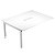 Linea Work Modulo intermedio per tavolo riunioni rettangolare, 160 x 120 x 74,6 cm, Piano Bianco, Gamba Grigia - 1