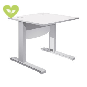 Linea Work Portacomputer, Pannello frontale, 80 x 80 x 73 cm, Piano Bianco, Gambe metalliche a L Linea Work Portacomputer, Pannello frontale, 80 x 80 x 73 cm, Piano Bianco, Gambe metalliche a L