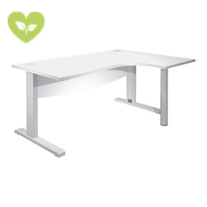 Linea Work Scrivania informatica, Piano destro, 160 x 80/120 x 73 cm, Piano Bianco, Gambe metalliche a L Linea Work Scrivania informatica, Piano destro, 160 x 80/120 x 73 cm, Piano Bianco, Gambe metalliche a L