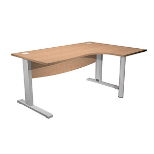 Linea Work Scrivania informatica, Piano destro, Fianchi in metallo a L, Pannello frontale, cm 160 x 80/120 x 73 h, Rovere Linea Work Scrivania informatica, Piano destro, Fianchi in metallo a L, Pannello frontale, cm 160 x 80/120 x 73 h, Rovere