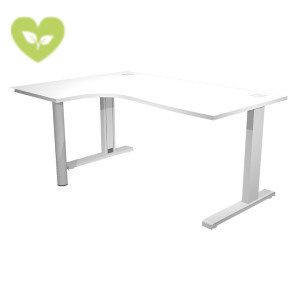 Linea Work Scrivania informatica, Piano sinistro, 160 x 80/120 x 73 cm, Piano Bianco, Gambe metalliche a L Linea Work Scrivania informatica, Piano sinistro, 160 x 80/120 x 73 cm, Piano Bianco, Gambe metalliche a L