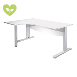 Linea Work Scrivania informatica, Piano sinistro, 160 x 80/120 x 73 cm, Piano Bianco, Gambe metalliche a L Linea Work Scrivania informatica, Piano sinistro, 160 x 80/120 x 73 cm, Piano Bianco, Gambe metalliche a L
