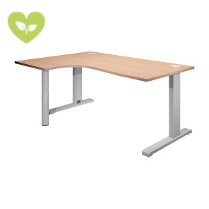 Linea Work Scrivania informatica, Piano sinistro, 160 x 80/120 x 73 cm, Piano Rovere, Gambe metalliche a L Linea Work Scrivania informatica, Piano sinistro, 160 x 80/120 x 73 cm, Piano Rovere, Gambe metalliche a L