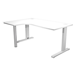 Linea Work Scrivania informatica, Piano sinistro, Fianchi in metallo a L, cm 160 x 80/120 x 73 h, Bianco Linea Work Scrivania informatica, Piano sinistro, Fianchi in metallo a L, cm 160 x 80/120 x 73 h, Bianco