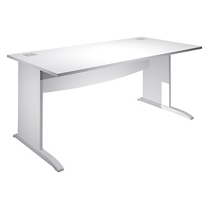 Linea Work Scrivania operativa, Fianchi in melaminico a L, cm 180 x 80 x 73 h, Bianco Linea Work Scrivania operativa, Fianchi in melaminico a L, cm 180 x 80 x 73 h, Bianco
