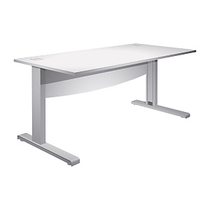 Linea Work Scrivania operativa, Fianchi in metallo a L, Pannello frontale, cm 180 x 80 x 73 h, Bianco Linea Work Scrivania operativa, Fianchi in metallo a L, Pannello frontale, cm 180 x 80 x 73 h, Bianco