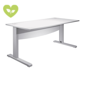 Linea Work Scrivania operativa, Pannello frontale, 120 x 80 x 73 cm, Piano Bianco, Gambe metalliche a L Linea Work Scrivania operativa, Pannello frontale, 120 x 80 x 73 cm, Piano Bianco, Gambe metalliche a L