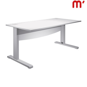 Linea Work Scrivania operativa, Pannello frontale, 140 x 80 x 73 cm, Piano Bianco, Gambe metalliche a L Linea Work Scrivania operativa, Pannello frontale, 140 x 80 x 73 cm, Piano Bianco, Gambe metalliche a L