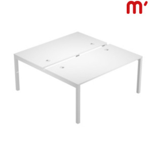 Linea Work Space 2 Postazioni contrapposte, 180 x 166 x 74,6 cm, Piano Bianco, Gambe metalliche Bianche Linea Work Space 2 Postazioni contrapposte, 180 x 166 x 74,6 cm, Piano Bianco, Gambe metalliche Bianche