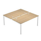 Linea Work Space 2 Postazioni contrapposte cm 120 x 168 x 73 h, piano Rovere, gamba metal Bianco Linea Work Space 2 Postazioni contrapposte cm 120 x 168 x 73 h, piano Rovere, gamba metal Bianco