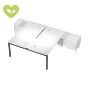 Linea Work Space 2 Postazioni contrapposte con Mobile Consolle, 165 x 288 x 74,6 cm, Piano Bianco, Gambe metalliche Antracite Linea Work Space 2 Postazioni contrapposte con Mobile Consolle, 165 x 288 x 74,6 cm, Piano Bianco, Gambe metalliche Antracite