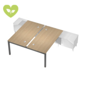 Linea Work Space 2 Postazioni contrapposte con Mobile Consolle, 165 x 288 x 74,6 cm, Piano Rovere, Gambe metalliche Antracite Linea Work Space 2 Postazioni contrapposte con Mobile Consolle, 165 x 288 x 74,6 cm, Piano Rovere, Gambe metalliche Antracite