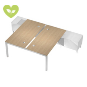 Linea Work Space 2 Postazioni contrapposte con Mobile Consolle, 165 x 288 x 74,6 cm, Piano Rovere, Gambe metalliche Grigie Linea Work Space 2 Postazioni contrapposte con Mobile Consolle, 165 x 288 x 74,6 cm, Piano Rovere, Gambe metalliche Grigie