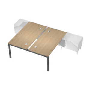 Linea Work Space 2 Postazioni contrapposte con Mobile Consolle, 205 x 288 x 74,6 cm, Piano Rovere, Gambe metalliche Antracite Linea Work Space 2 Postazioni contrapposte con Mobile Consolle, 205 x 288 x 74,6 cm, Piano Rovere, Gambe metalliche Antracite