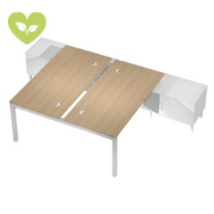 Linea Work Space 2 Postazioni contrapposte con Mobile Consolle, 205 x 288 x 74,6 cm, Piano Rovere, Gambe metalliche Grigie Linea Work Space 2 Postazioni contrapposte con Mobile Consolle, 205 x 288 x 74,6 cm, Piano Rovere, Gambe metalliche Grigie