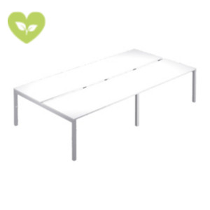 Linea Work Space 4 Postazioni contrapposte, 240 x 166 x 74,6 cm, Piano Bianco, Gambe metalliche Grigie Linea Work Space 4 Postazioni contrapposte, 240 x 166 x 74,6 cm, Piano Bianco, Gambe metalliche Grigie