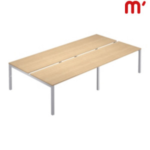 Linea Work Space 4 Postazioni contrapposte, 280 x 166 x 74,6 cm, Piano Rovere, Gambe metalliche Grigie Linea Work Space 4 Postazioni contrapposte, 280 x 166 x 74,6 cm, Piano Rovere, Gambe metalliche Grigie