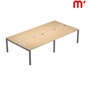Linea Work Space 4 Postazioni contrapposte, 320 x 166 x 74,6 cm, Piano Rovere, Gambe metalliche Antracite Linea Work Space 4 Postazioni contrapposte, 320 x 166 x 74,6 cm, Piano Rovere, Gambe metalliche Antracite