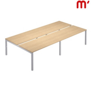 Linea Work Space 4 Postazioni contrapposte, 320 x 166 x 74,6 cm Piano Rovere, Gambe metalliche Grigie Linea Work Space 4 Postazioni contrapposte, 320 x 166 x 74,6 cm Piano Rovere, Gambe metalliche Grigie
