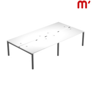 Linea Work Space 4 Postazioni contrapposte, 360 x 166 x 74,6 cm, Piano Bianco, Gambe metalliche Antracite Linea Work Space 4 Postazioni contrapposte, 360 x 166 x 74,6 cm, Piano Bianco, Gambe metalliche Antracite