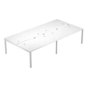 Linea Work Space 4 Postazioni contrapposte, affiancate cm 360 x 168 x 73 h, Piano Bianco, Gamba metal Bianco Linea Work Space 4 Postazioni contrapposte, affiancate cm 360 x 168 x 73 h, Piano Bianco, Gamba metal Bianco