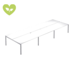 Linea Work Space 6 Postazioni contrapposte, 360 x 166 x 74,6 cm, Piano Bianco, Gambe metalliche Grigie Linea Work Space 6 Postazioni contrapposte, 360 x 166 x 74,6 cm, Piano Bianco, Gambe metalliche Grigie