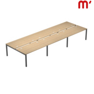 Linea Work Space 6 Postazioni contrapposte, 420 x 166 x 74,6 cm, Piano Rovere, Gambe metalliche Antracite Linea Work Space 6 Postazioni contrapposte, 420 x 166 x 74,6 cm, Piano Rovere, Gambe metalliche Antracite