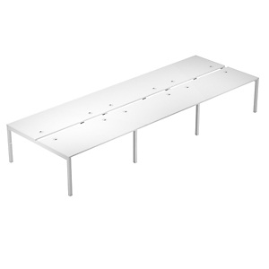 Linea Work Space 6 Postazioni contrapposte, affiancate cm 420 x 168 x 73 h, Piano Bianco, Gamba metal Bianco Linea Work Space 6 Postazioni contrapposte, affiancate cm 420 x 168 x 73 h, Piano Bianco, Gamba metal Bianco
