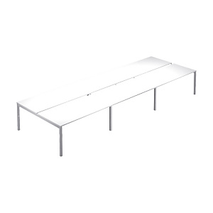 Linea Work Space 6 Postazioni contrapposte affiancate cm 540 x 168 x 73 h Bianco Linea Work Space 6 Postazioni contrapposte affiancate cm 540 x 168 x 73 h Bianco
