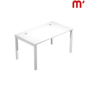 Linea Work Space Scrivania operativa, 140 x 80 x 74,6 cm, Piano Bianco, Gambe metalliche Bianche Linea Work Space Scrivania operativa, 140 x 80 x 74,6 cm, Piano Bianco, Gambe metalliche Bianche