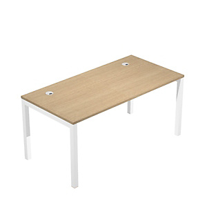Linea Work Space Scrivania operativa, cm 180 x 80 x 73 h, Piano Rovere, Gamba metal Bianco Linea Work Space Scrivania operativa, cm 180 x 80 x 73 h, Piano Rovere, Gamba metal Bianco