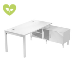 Linea Work Space Scrivania operativa con Mobile Consolle, 205 x 140 x 74,6 cm, Piano Bianco, Gambe metalliche Bianche Linea Work Space Scrivania operativa con Mobile Consolle, 205 x 140 x 74,6 cm, Piano Bianco, Gambe metalliche Bianche