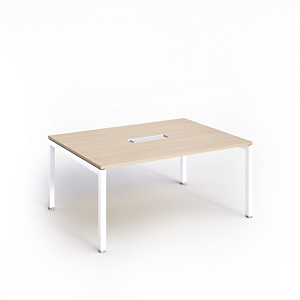 Linea Work Tavolo riunioni rettangolare, cm 160 x 120 x 73 h, Piano Rovere, Gamba Bianca Linea Work Tavolo riunioni rettangolare, cm 160 x 120 x 73 h, Piano Rovere, Gamba Bianca