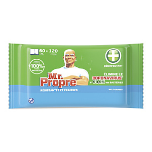 Lingettes antibactériennes Mr PROPRE Lingettes antibactériennes Mr PROPRE