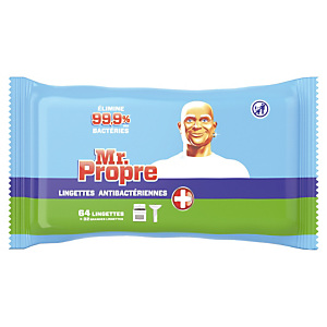 Lingettes antibactériennes multi-usages Mr Propre, étui de 64 Lingettes antibactériennes multi-usages Mr Propre, étui de 64