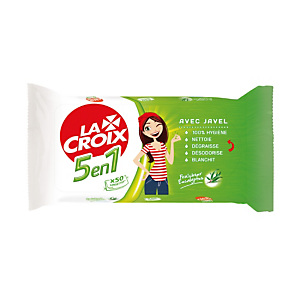 Lingettes nettoyantes avec javel La Croix 5 en 1, étui de 50 Lingettes nettoyantes avec javel La Croix 5 en 1, étui de 50